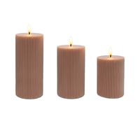 LED candles Pillar candles Real wax Flickering flame Battery-operated Set of 3