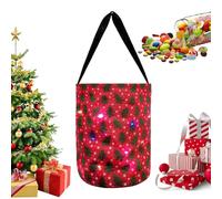 LED Candy Bag Candy Bags Versatile Reusable Bucket | LED Light Christmas Bags Reusable Multipurpose Bucket Bag, Red Bucket and Worm