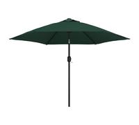 vidaXL LED Cantilever Umbrella 3m Green Outdoor Garden Patio Parasol Sunshade