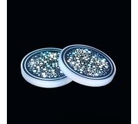 LED Car Cup Holder Lights, 2 Pack 7-Color Changing Illuminated Acrylic Coasters with Double Ring Design and USB Rechargeable Waterproof Ambient Lighting for Vehicle Interior(E)