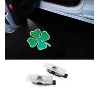 LED Car Door Lights Logo Projector for Alfa Romeo Ghost Lights Puddle Laser Welcome Courtesy Emblem Lamp Compatible with Stelvio, Mito, Giulietta, Giulia Car Accessories (Clover)
