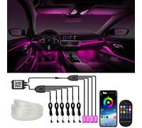 LED Car Interior Lights, 10 in 1 Ambient Lighting Kit with 315.5 Inch Fiber Optic APP Control Multicolor RGB Neon LED Lights