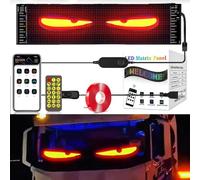 LED Car Sign, Colorful Scrolling Screen Lights for Car Windows with Eye Devil Eyes, Programmable Flexible Soft Display USB 5V LED Signs App Control Custom, Dynamic Flex Screen 16 * 32(70 * 173mm)