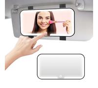 Led Car Vanity Mirror with Lights - 3 Color Temperature Sun Visor Vanity Cars-Mirror, Touch Control Rechargeable Cars Rear View Visor Mirrors, Car-Interior Accessories for Women（BLACK） 0716