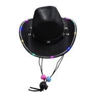 LED Carnivals Cowboy Hat For Adult Pet Christmas Cowgirl Hat With LED Light Up Decors Western Elegant Dress Accessory