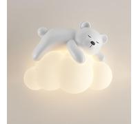 Led Cartoon Wall Lamps Bedroom, 12W Cute Wall Light for Child's Room, Hardwired Wall Sconce Acrylic Girls Boys Room Cloud-Shaped Wall Lights, White