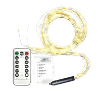 LED Cascading Lights - Battery Powered Twinkle Fairy String with Remote, Shimmering Wire Light Decoration | Beautiful Home Decor for Living Room Party Fence Patio Yard Porch Driveway Backyard Door