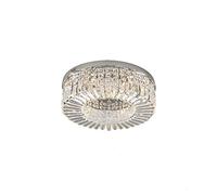 LED Ceiling Chandelier Lighting Flush Mount with Crystal Raindrop Pendant Light for Dining Room Bathroom Bedroom Living Room-Chrome 40x17cm