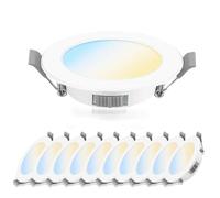 LED Ceiling Downlights Dimmable 230V Cut Hole 75-90MM, LED Recessed Ceiling Spotlights 5W/580lm Warm White Neutral White Cool White Adjustable, Bathroom Spotlights IP44 Waterproof Ultra Slim, 10 Pack