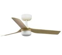 LED Ceiling fan light with Remote Mini Punt DC 90cm Bedroom fan White Maple [EEK: F]