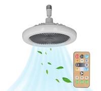 LED Ceiling Fan with Lights, 30W E27 Ceiling Light with Fan with Remote, Brightness & Speed Adjustment, 6000K Silent Small Electric Fan Lamp
