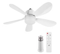 LED Ceiling Fan with Lights,E26/E27 Ceiling Fans Light with Remote Control,3 Speeds Light Bulb Fan,Timing,3 Color Dimmable,Detachable 5 Blades,Silent Fans Lamp for Living Room,Bedroom,Office-52CM+B22