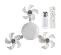 LED Ceiling Fan with Lights,E26/E27 Drone Fans Light with Remote Control,3 Speeds Light Bulb Fan,Timing,3 Color Dimmable,Modern Ceiling Fans Lamp for Bedroom,Living Room (White 3 Heads Extension Rod)
