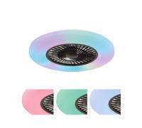 LED Ceiling Fan with Remote Control Ceiling Light Dimmable Summer Winter Mode Living Room Lamp Black RGB Colour Changing 40 W 2600 lm Warm Cool White D x H 59.5 x 15.4 cm