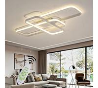 LED Ceiling for Living Room Bedroom Dimmable with Remote Control Kitchen Lights Rectangular Decorative Pendant Light Acrylic Shade Chandelier Lighting