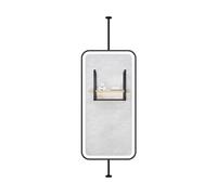 LED Ceiling Hanging Bathroom Mirror - Rectangular Design Minimalist Style for Home/Hotel 50x100cm Black - Modern Illuminated Wall Mirror for Optimal Reflection