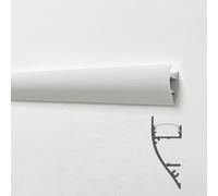 LED Ceiling Indirect Lighting Crown Molding - Plaster-in Aluminum Profile Light Strip Diffuser Channel for Living Room & Office, Low Profile Baseboard Trim Slot, 18x43mm (1m/3.3ft)