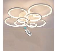LED Ceiling Lamp Acrylic Modern Ceiling Lights Livingroom Bedroom Flush Mounted Ceiling Light Circle 4/6/8 Rings Lighting Fixtures Light [Energy Class A] ( Color : Dimming , Size : 88W white -8 head )
