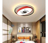 LED Dimmable Warm/Neutral/Cold White Light Ceiling Luminaire, 40cm - Nursery, Bedroom, Living Room Wall Lamp - Round Chandelier - Superhero Spiderman Design