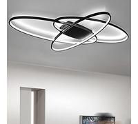 LED Ceiling lamp Living Room Hall Kitchen Bathroom Country House Ceiling lamp Oval 3-Ring Decoration Chandelier dimmable Acrylic Shade with Remote Chandelier Lighting