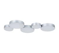 Beliani 5 Light Metal Led Ceiling Lamp Silver Luga