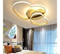 LED Ceiling Lamp Modern Love Heart Design Ceiling Light Warm Romantic Dimmable with Remote Control Chandelier Acrylic Shade Living Room Dining Room Bedroom Kitchen Hallway,Gold