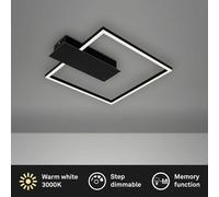 LED Ceiling Lamp Nico Black 32x32xm 12W 1400lm Warm White 3000K 3-Step Dimmable