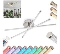 LED Ceiling lamp Noppa, dimmable lamp Made of Metal/Plastic in Chrome Colour/Nickel matt/White/Glitter, Adjustable w. RGB Colour Changer & Remote Control, 3000 Lumen, 3000 Kelvin, 3 x LED 9 Watt