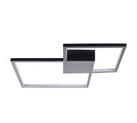 Beliani LED Ceiling Lamp Oksu Metal Black, Black