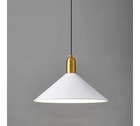LED Ceiling Lamp Pendant Fixture, Cone Hanging Lighting Lampshade Gold Metal Chandelier, Living Room Kitchen Island Warm White Suspension Lamps, 3000K