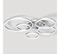 LED Ceiling Light, 110W 6 Rings Dimmable with Remote Ceiling Lamps, Recessed Mount Lighting,Close to Ceiling Light Fixtures, for Living Room Dining Room Home Office