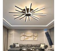 LED Ceiling Light 120W Dimmable Ceiling Light Fixture with Remote Control 38.6in/98cm 16 Heads Black Flush Mount Ceiling Light Acrylic Ceiling s for Living Room,Dining Room,Kitchen,Bedroom