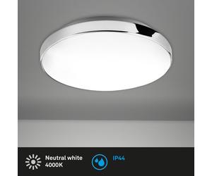LED Ceiling Light 13W 1200lm 4000K IP44 Flush Mount Bathroom Lamp White Chrome
