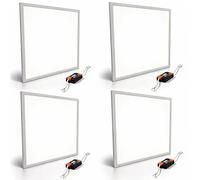 LED Ceiling Light 36W Square Panel, 6500K Cool White, 3200LM Ultra-Bright Flush Mount Fixture, Ultra-Slim 595x595x32mm Design for Office, Kitchen, Bedroom, Hallway, Living Room & Indoor Spaces Pack 4