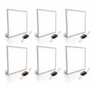 LED Ceiling Light 36W Square Panel, 6500K Cool White, 3200LM Ultra-Bright Flush Mount Fixture, Ultra-Slim 595x595x32mm Design for Office, Kitchen, Bedroom, Hallway, Living Room & Indoor Spaces Pack 6