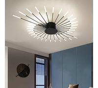 LED Ceiling Light,42 Heads Black Flush Mount Ceiling Acrylic shade Chandelier, for Children's Room, Bedroom, Living Room, 4000K Neutral Flower Shape Light