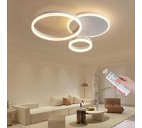 LED Ceiling Light, 54 W Dimmable Ceiling Light, Modern Living Room Lamp, 65 cm Three-Ring LED Lamps, Ceiling Lamps, White Aluminium Ceiling Light LED for Bedroom, Living Room, Office