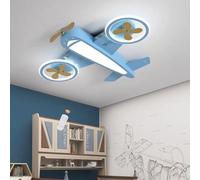 LED Ceiling Light Airplane Ceiling Lamp Creative Children's Room Lamp Dimmable With Remote Control Metal Acrylic Boys Girls Room Baby Room Bedroom Light Dining Room Living Room Chandelier, Blue