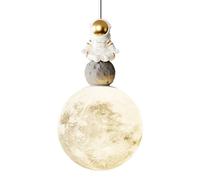 Led Ceiling Light Chandelier Kitchen 3D Moon Pendant Light Kids Room Cartoon Planet Astronaut Hanging Lamp with White Milk Ball Kids for Boys Bedroom Nordic Modern Nursery