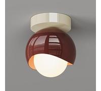 Led Ceiling Light Chandelier Kitchen Glass Ball Semi Flush Mount Nordic Metal Dome,Cream Schoolhouse Living Room Hotel Lamp E27