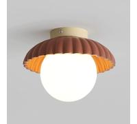 Led Ceiling Light Chandelier Kitchen Modern Cream Globe Glass Fixture,Nordic Semi Flush for Hallway Bedroom Entryway Laundry Living Dining Room Farmhouse G9 Base