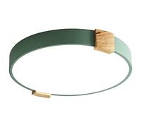Led Ceiling Light Chandelier Kitchen Round Macaroon Minimalist Flat Light with Wood Nordic Ultra Thin Metal Creative Tricolor Dimming,for Bedroom Children's Room Foyer