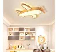 LED Ceiling Light Children's Lights Dimmable with Remote Control Modern imitation wood grain aircraft Ceiling Light Metal and Acrylic Ceiling Lamp Nursery Chandelier Bedroom Lighting Fixture(66CM)