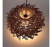 LED Ceiling Light Cover Hand Woven Rattan Light Shade Bird Nest Wooden Pendant Light Loft Restaurant Ceiling Lamp For The Bar, Coffee Shop, Book Store, Hallway And Livi