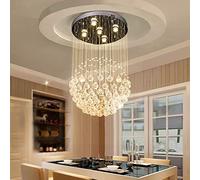 LED Ceiling Light Crystal Ceiling Light Sparkling Droplets Ball Chandelier Made of K9 Crystal and Steel for Dining Room Kitchen Living Room 50 cm 5 x GU10 5 W Replaceable Comfortable anniversary