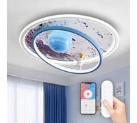 LED Ceiling Light, Dimmable Chindren's Room Lamp with Remote Control, Modern 3D Planet Astronaut Ceiling Lamp, 3000-6000K, Children's Ceiling Light for Kids Room Girls Boy Bedroom,Kids Night Light