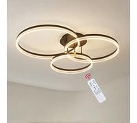 LED Ceiling Light Dimmable Modern, 76W LED Ceiling Lamp with Remote Control, 3 Built-in LED Boards, Aluminum Ceiling Light for Bedroom Living Room Dining Room Kitchen Chandelier Lamp, Ø40+Ø50+Ø60cm