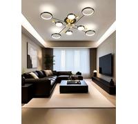 LED Ceiling Light, Dimmable pendant light with remote Ceiling Lamp for Living Room Creative Chandelier Metal Ceiling Light Flush Modern Lighting Fixtures for Bedroom Hallway Kitchen (Black, 8heads)