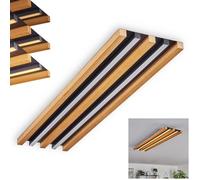 LED Ceiling Light Favorina, dimmable Ceiling Light Made of Metal/Wood/Plastic in Black/Natural/White, 30 watts, 3400 lumens, 3000 Kelvin, Length 81 cm, dimmable via Light Switch