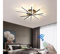 Led Ceiling Light Fireworks Shape Stylish Living Room Large Lighting Fixture Irregular Linear Suitable for Restaurant Hotel Cafe(White,5 Lights), Black, 5 Lights